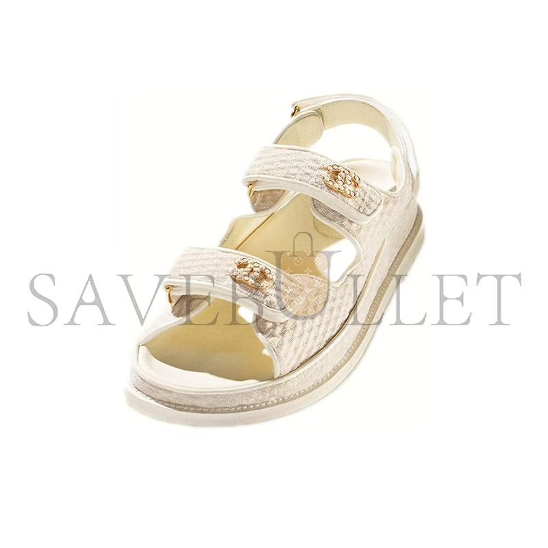 CHANEL SANDALS KNITWEAR IVORY G35927 X56555 0N578